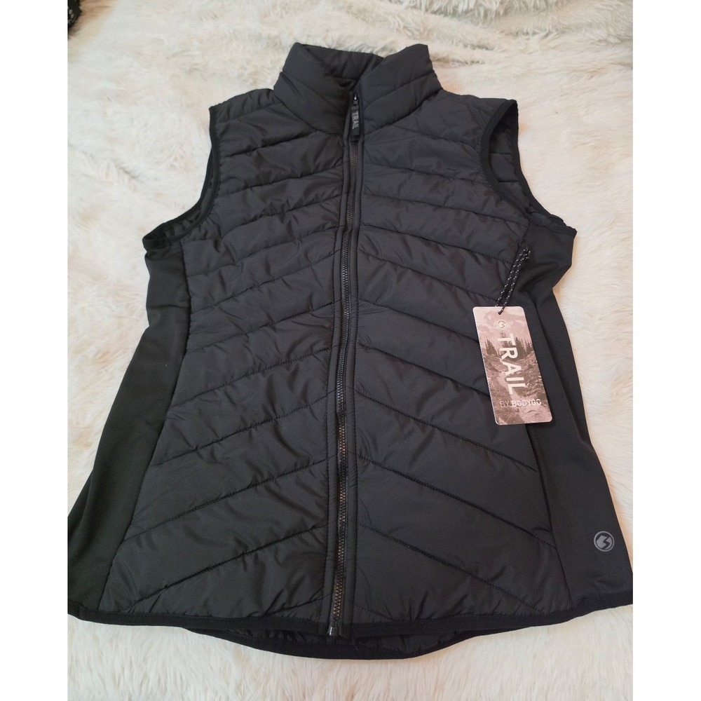 NWT Trail by BodyGo Women's Hybrid Quilted Puffer Vest - Black, Size M